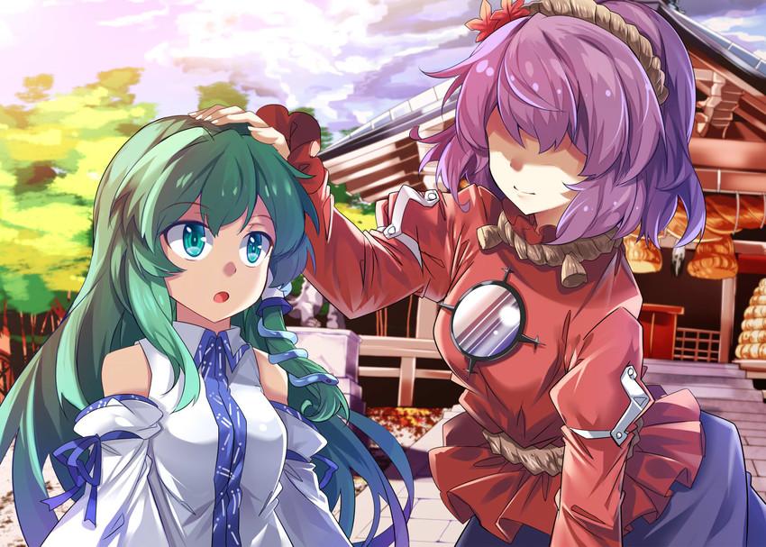 kochiya sanae and yasaka kanako (touhou) drawn by e.o.