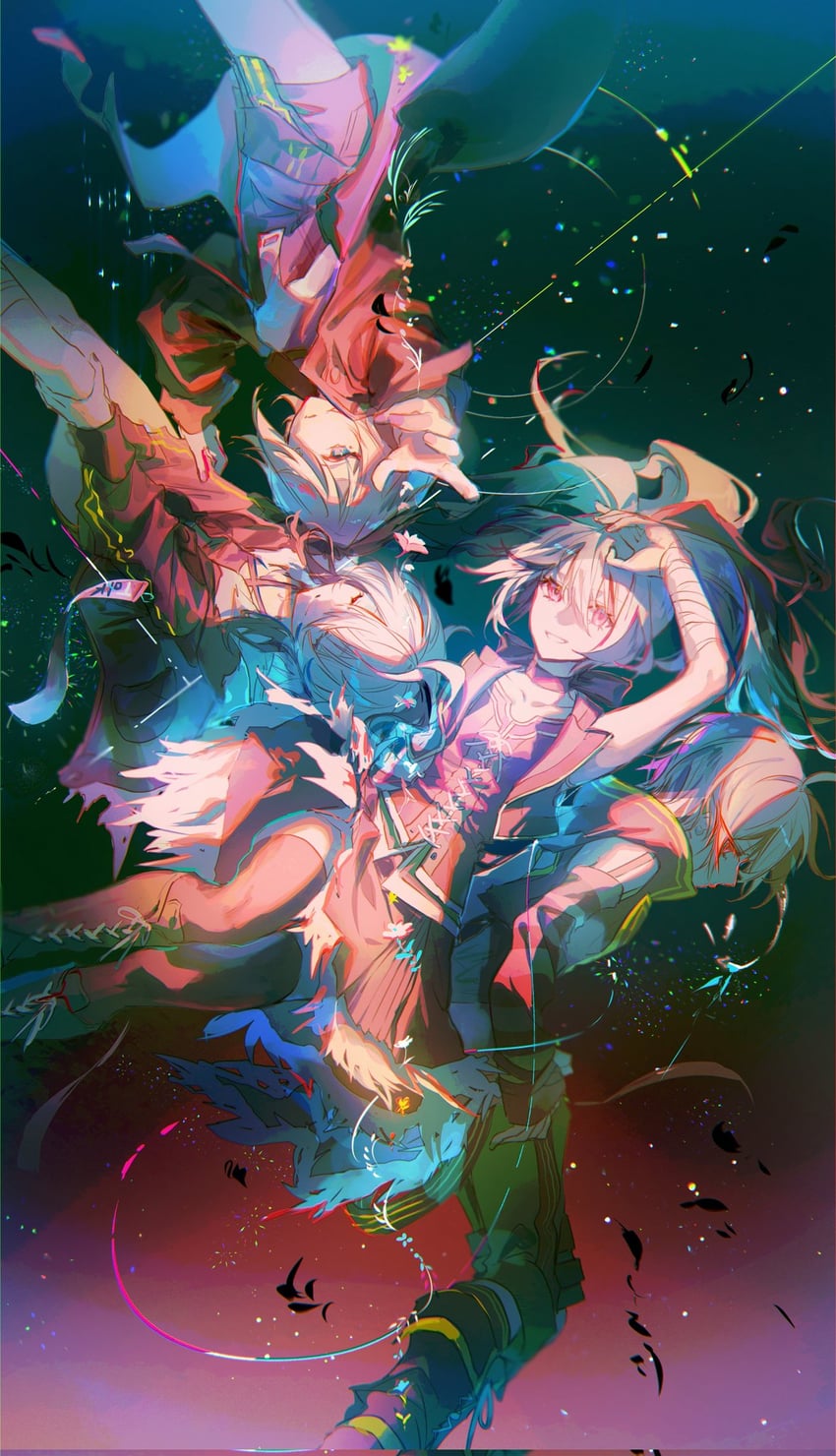 flower and ci flower (vocaloid and 2 more) drawn by karanagare