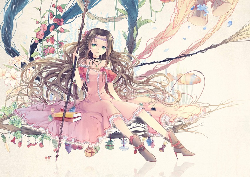 aerith gainsborough (final fantasy and 1 more) drawn by kieta
