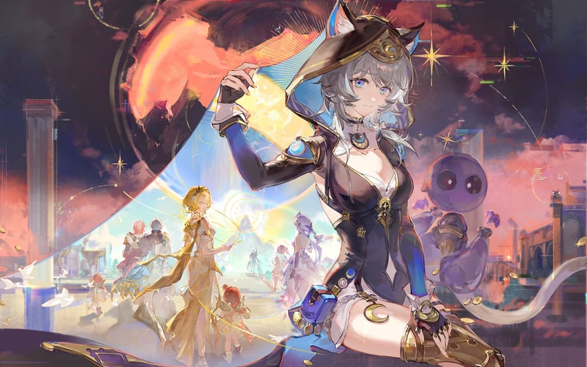 castorice, phainon, mydei, aglaea, anaxa, and 5 more (honkai and 1 more) drawn by qingming_tiaohetu