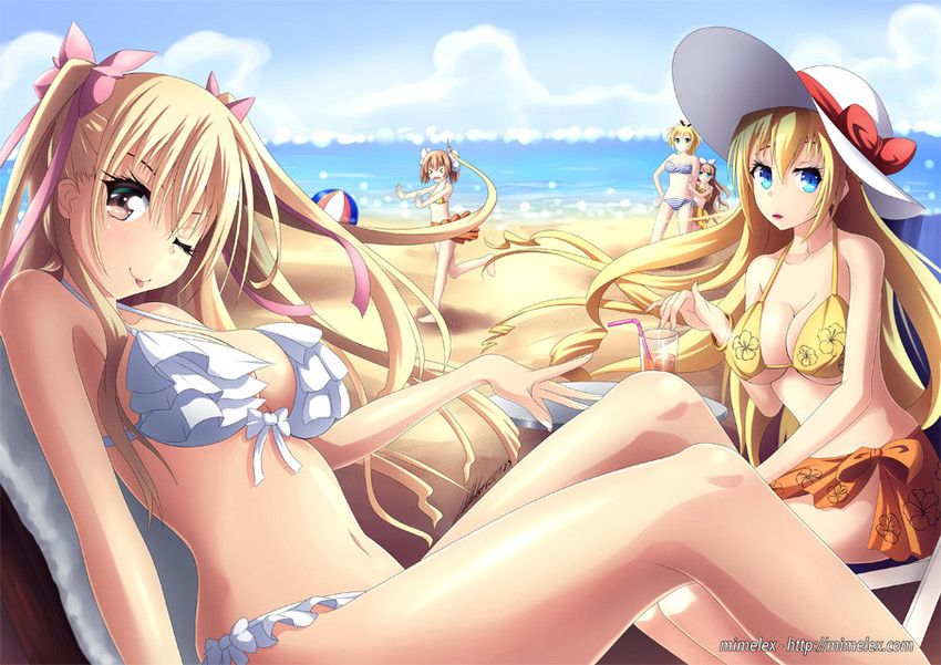 mine riko, mamiya akari, hino raika, takachiho urara, and shima kirin (hidan no aria and 1 more) drawn by mimelex