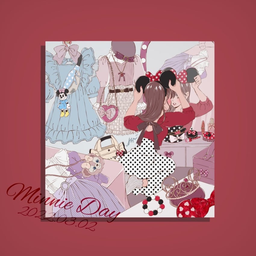 minnie mouse and shelliemay (mickey mouse & friends and 1 more) drawn by saku_(mwmwtwsu)