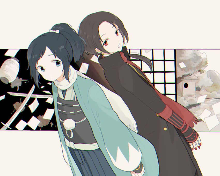 kashuu kiyomitsu and yamato-no-kami yasusada (touken ranbu) drawn by ame_(amemgmgmg)