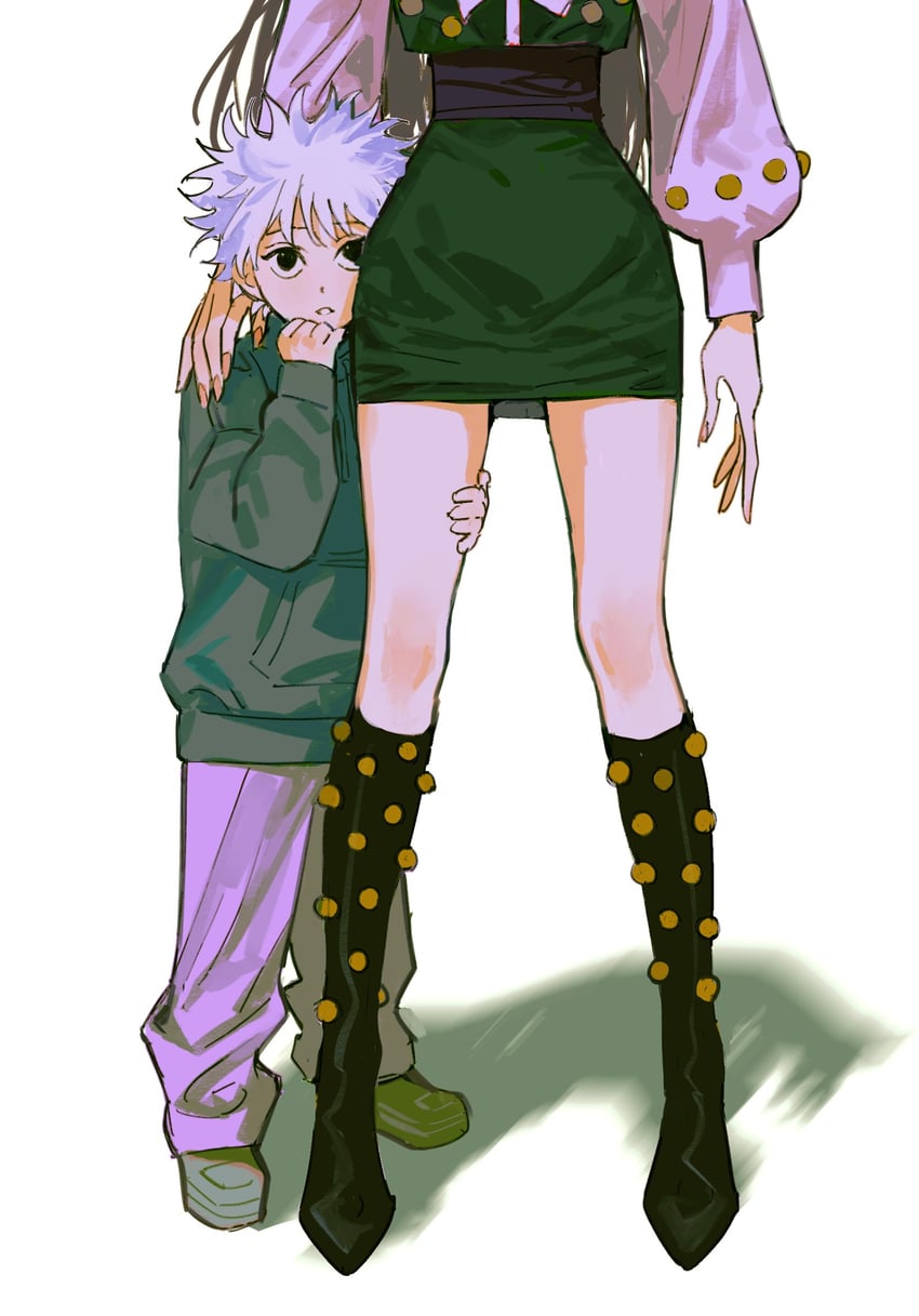 killua zoldyck and illumi zoldyck (hunter x hunter) drawn by irpot