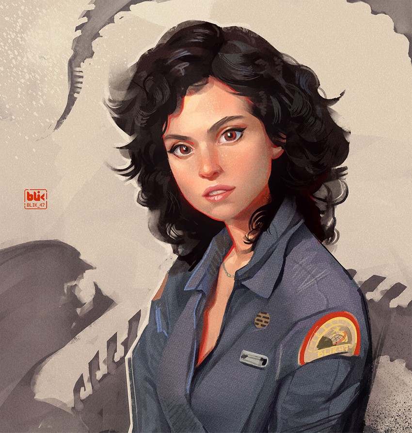 xenomorph, ellen ripley, and sigourney weaver (alien) drawn by blik_47