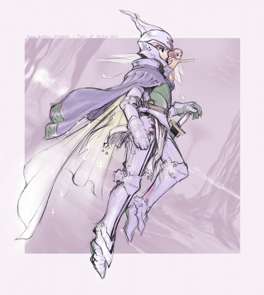 dunbine and cham fau (seisenshi dunbine) drawn by sano_toshihide