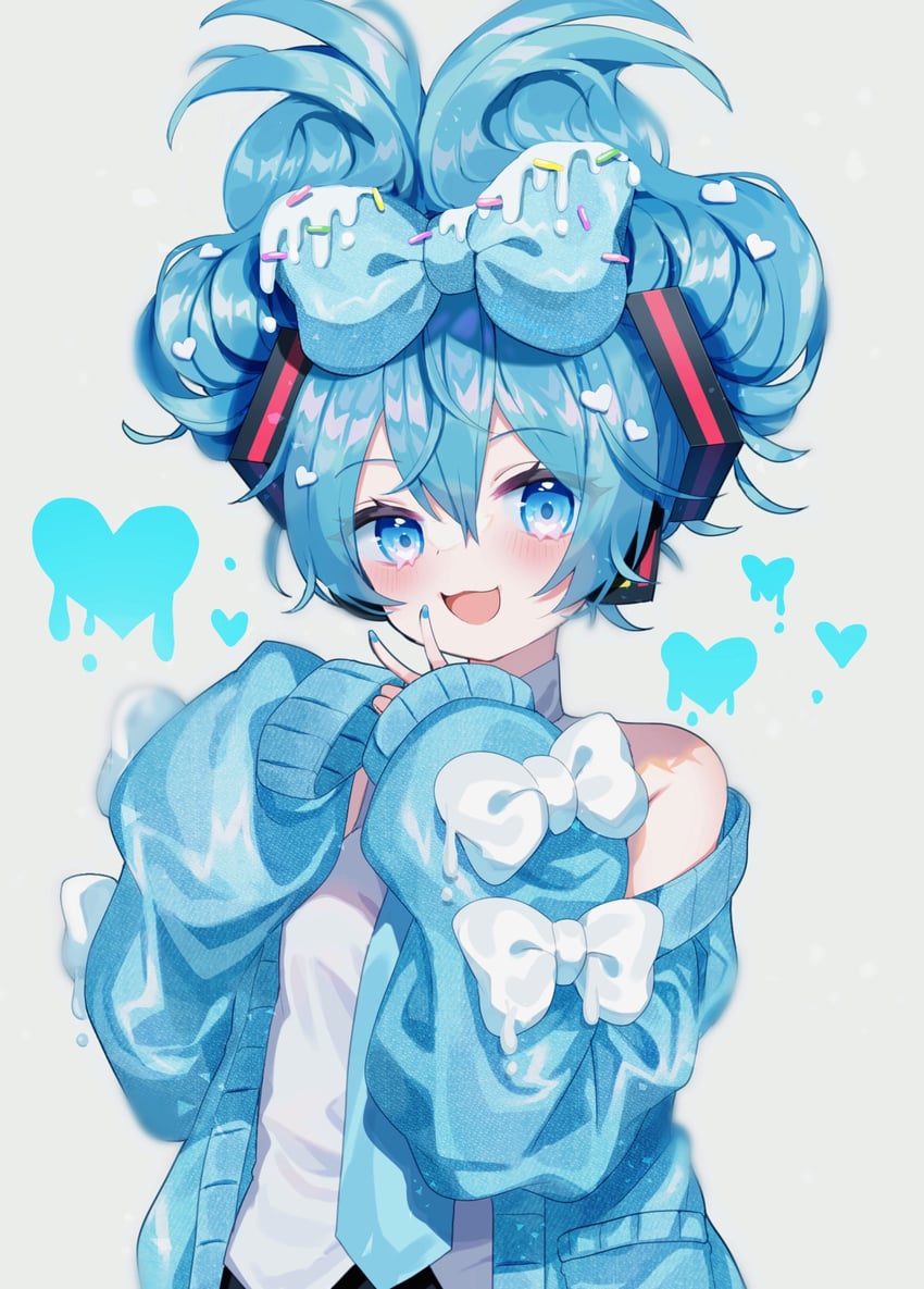 hatsune miku and cinnamiku (vocaloid and 1 more) drawn by fuinagi_(huyuu_mm)