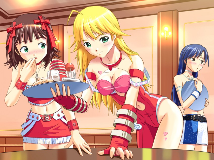 hoshii miki, kisaragi chihaya, and amami haruka (idolmaster and 2 more) drawn by jiyuuyuu