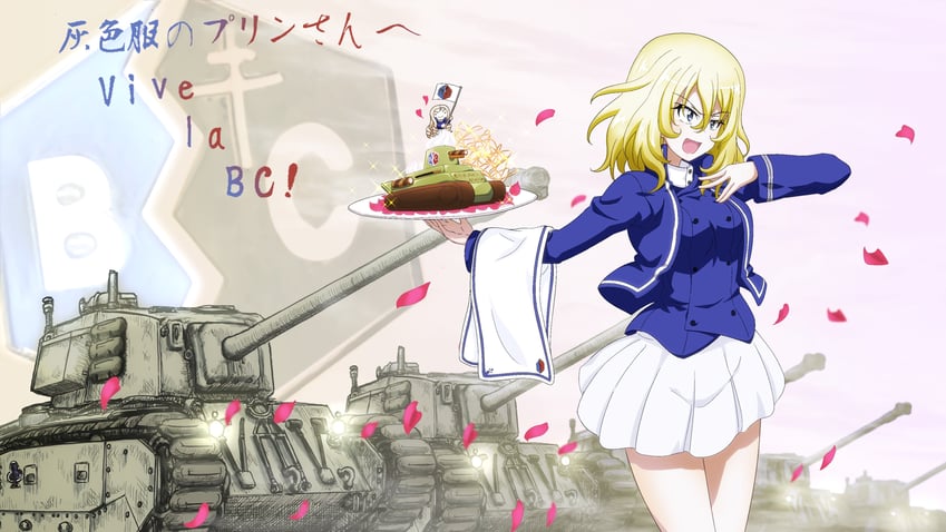 oshida and marie (girls und panzer) drawn by key_(gaigaigai123) and nspa_(spa-jcs)