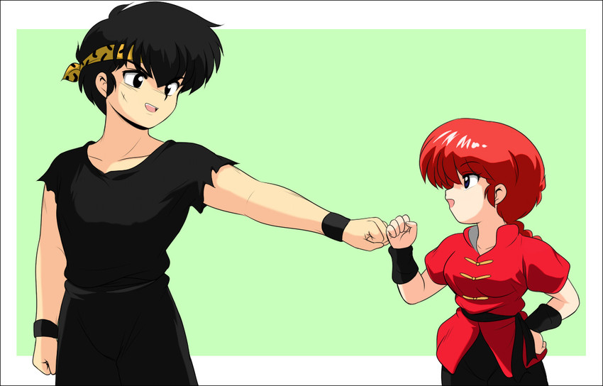 ranma-chan and hibiki ryouga (ranma 1/2) drawn by kj_(k777)