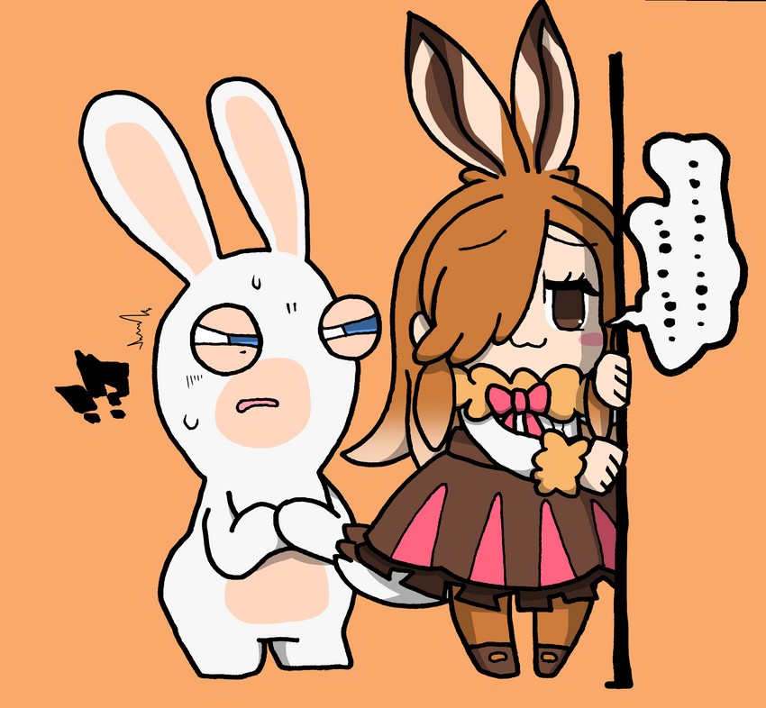european hare and rabbid (kemono friends and 1 more) drawn by charisuke