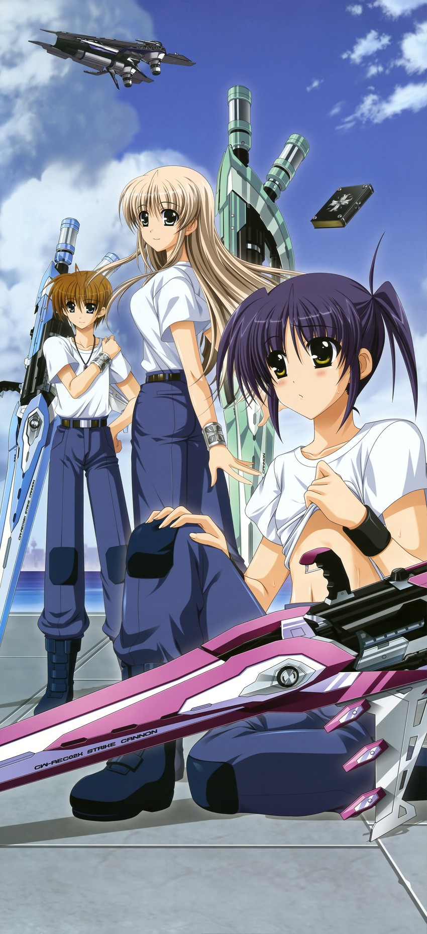 lily-strosek, isis egret, strike cannon, thoma avenir, and bible of silver cross (lyrical nanoha and 2 more) drawn by higa_yukari