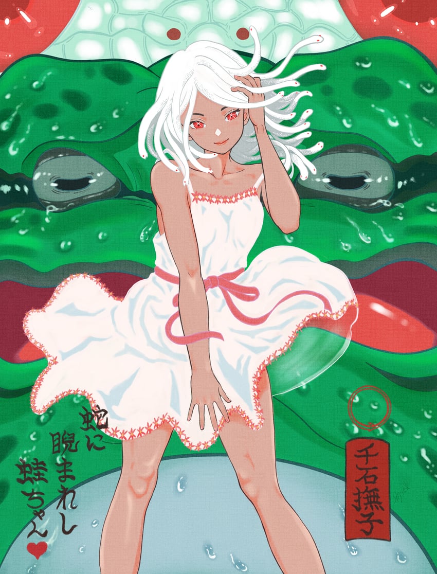 sengoku nadeko, god nadeko, and kuchinawa (monogatari and 1 more) drawn by shyiek_art