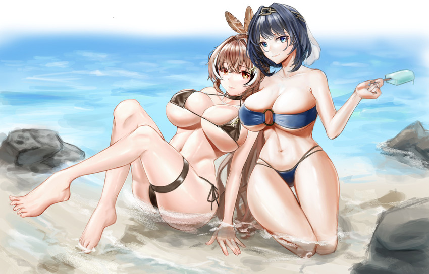 ouro kronii and nanashi mumei (hololive and 1 more) drawn by simsim_han-u
