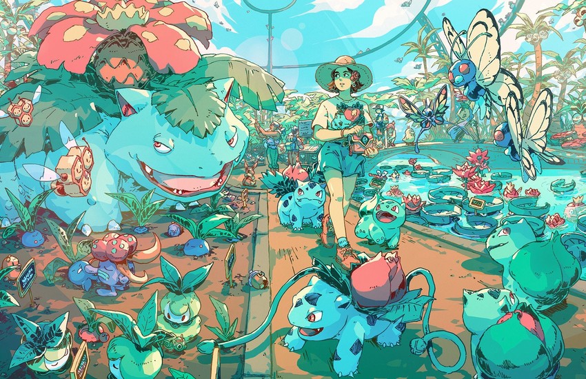 pikachu, ash ketchum, eevee, misty, bulbasaur, and 26 more (original and 1 more) drawn by bryce_kho