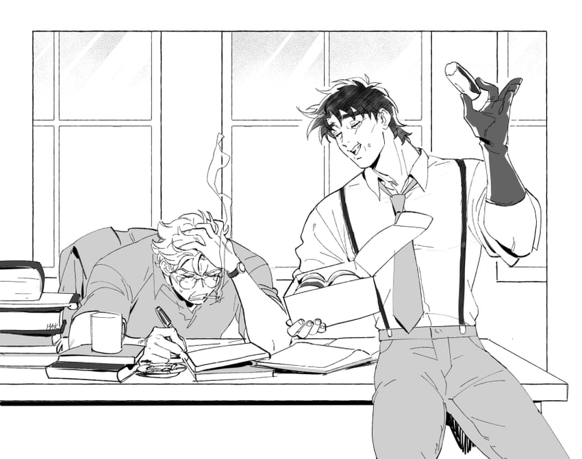 joseph joestar and caesar anthonio zeppeli (jojo no kimyou na bouken and 1 more) drawn by hakmonss