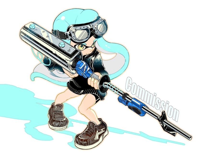 inkling player character and inkling girl (splatoon and 1 more) drawn by heatinsulator