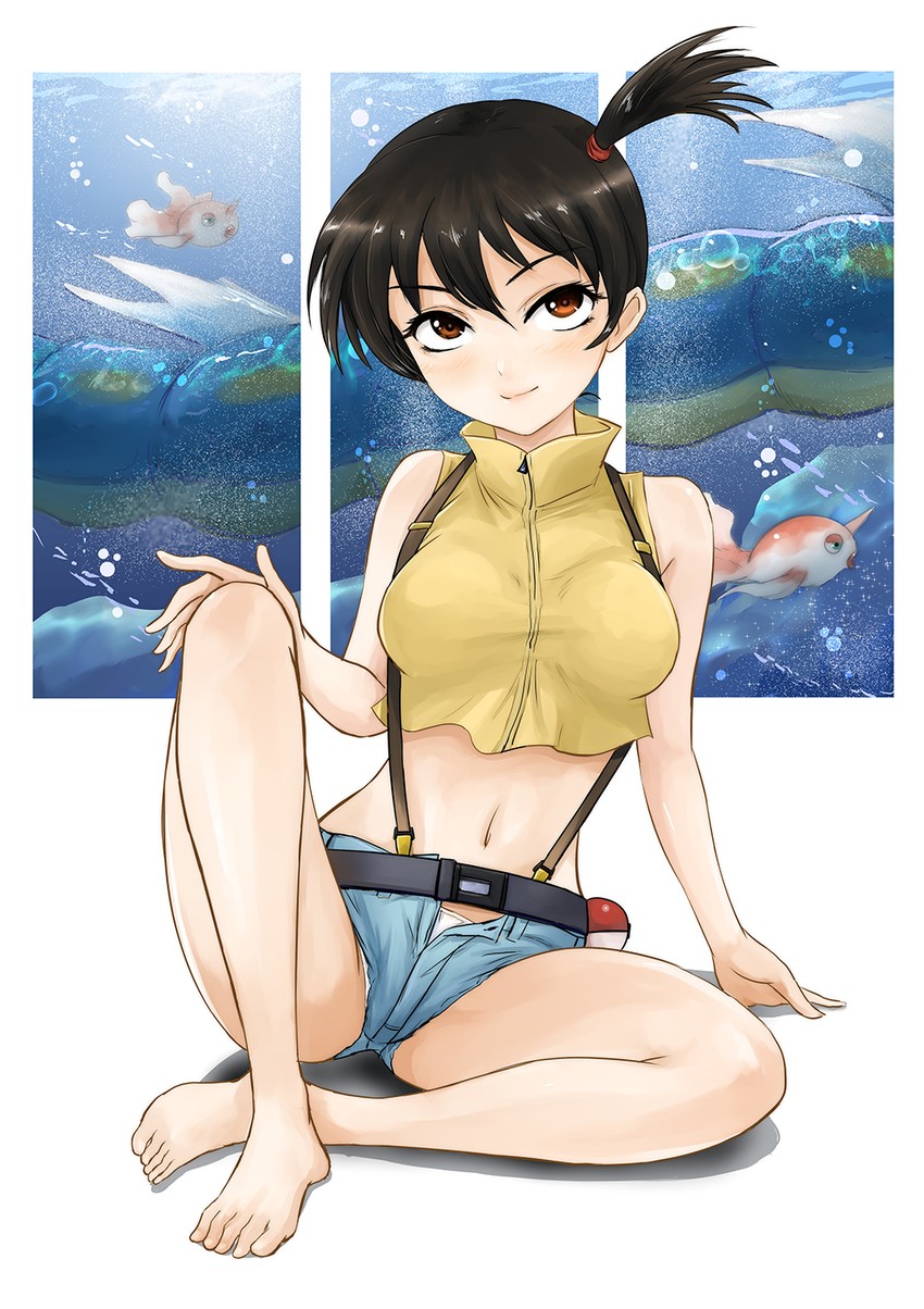 misty, gyarados, and goldeen (pokemon and 1 more) drawn by gincha