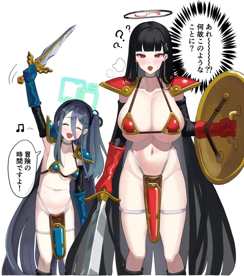 rio, aris, and warrior (blue archive and 2 more) drawn by suzume_b
