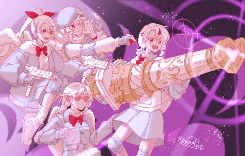 koharu, kanna, chiyo, and ena (love-bullet) drawn by feartheviolet