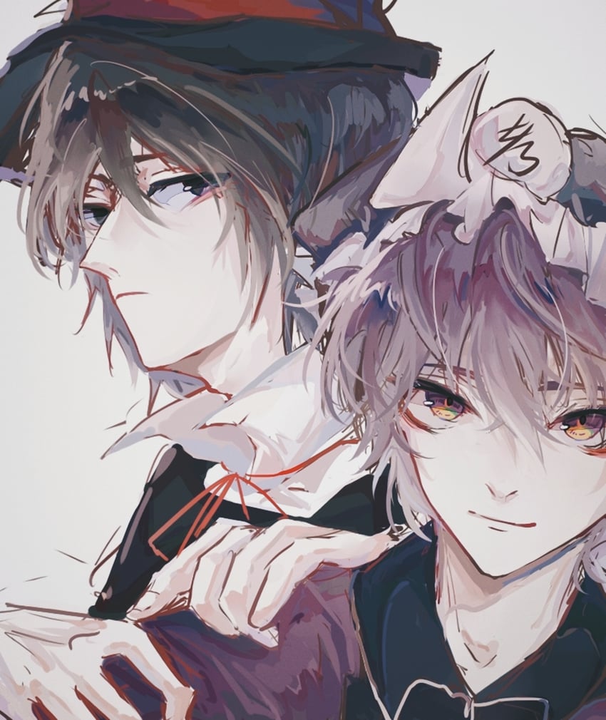 enraku tsubakura and shitodo kuroji (len'en) drawn by xuan9119