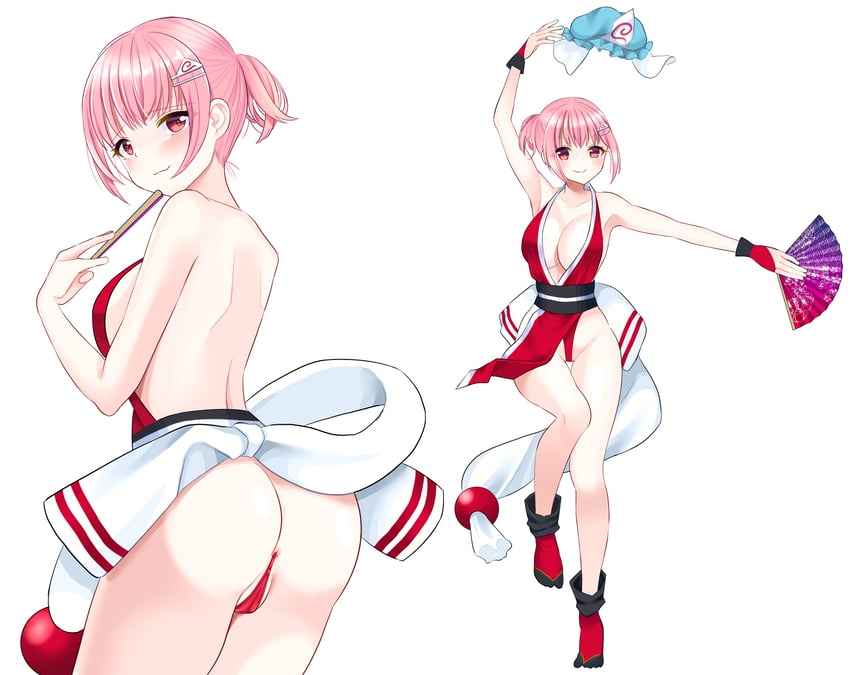 saigyouji yuyuko and shiranui mai (touhou and 2 more) drawn by stigma1101