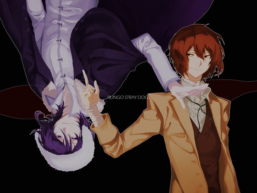 dazai osamu and fyodor dostoyevsky (bungou stray dogs) drawn by kaku_(yabe920311)