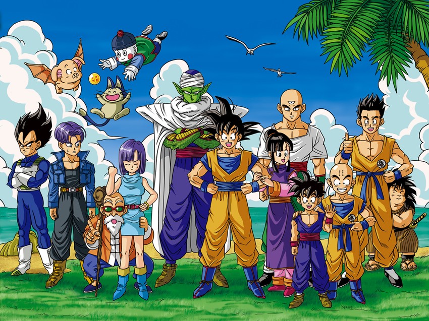 son goku, vegeta, bulma, son gohan, chi-chi, and 10 more (dragon ball and 1 more) drawn by shiro_mame