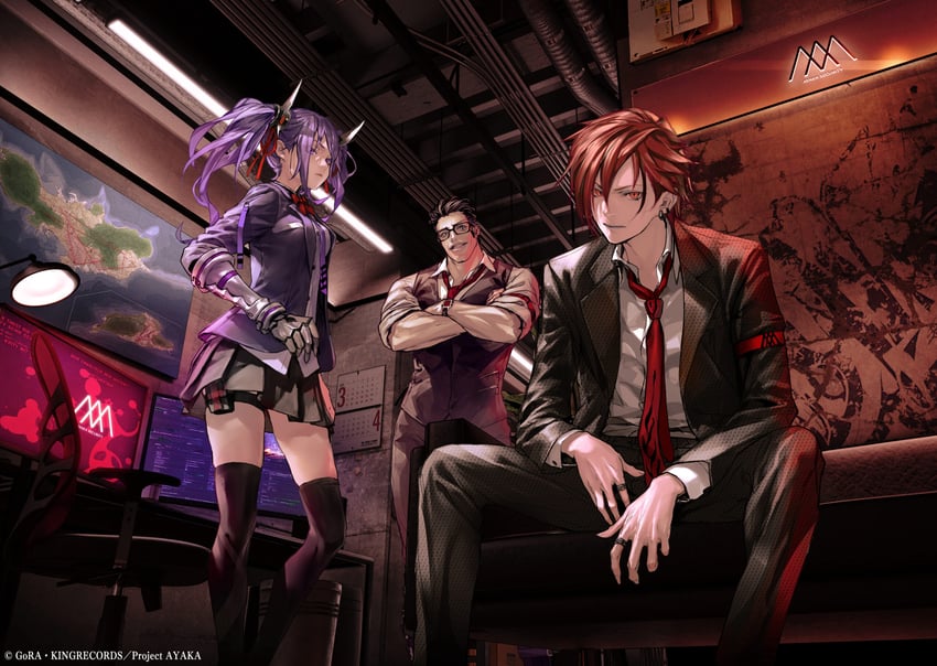 ichijou ibara, ibuki aka, and makita taihei (ayaka) drawn by redjuice
