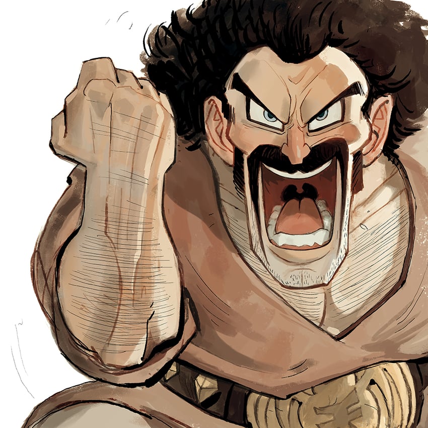 mr. satan (dragon ball and 1 more) drawn by garrett_hanna