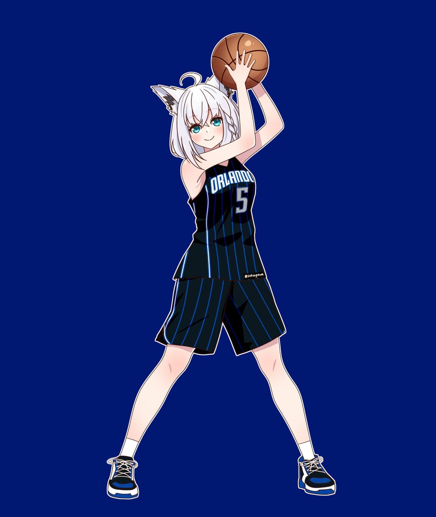 shirakami fubuki and paolo banchero (hololive and 2 more) drawn by snkagawa
