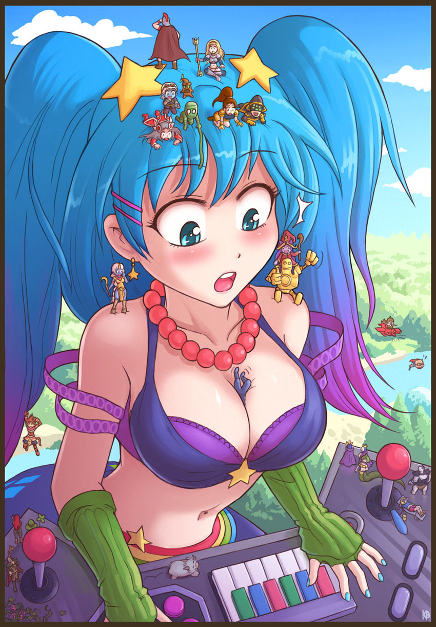 sona, lux, lulu, soraka, katarina, and 19 more (league of legends) drawn by karbo