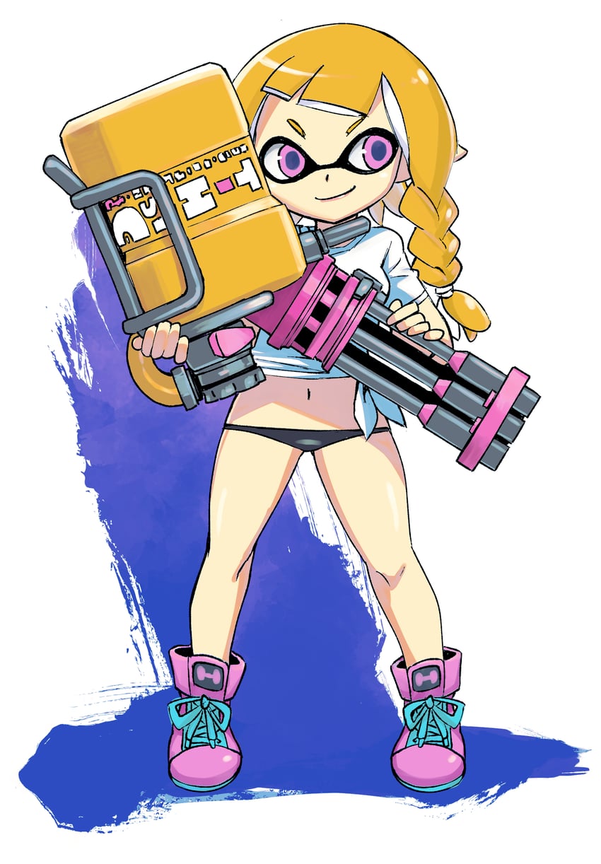 inkling player character and inkling girl (splatoon and 1 more) drawn by muramasa_mikado