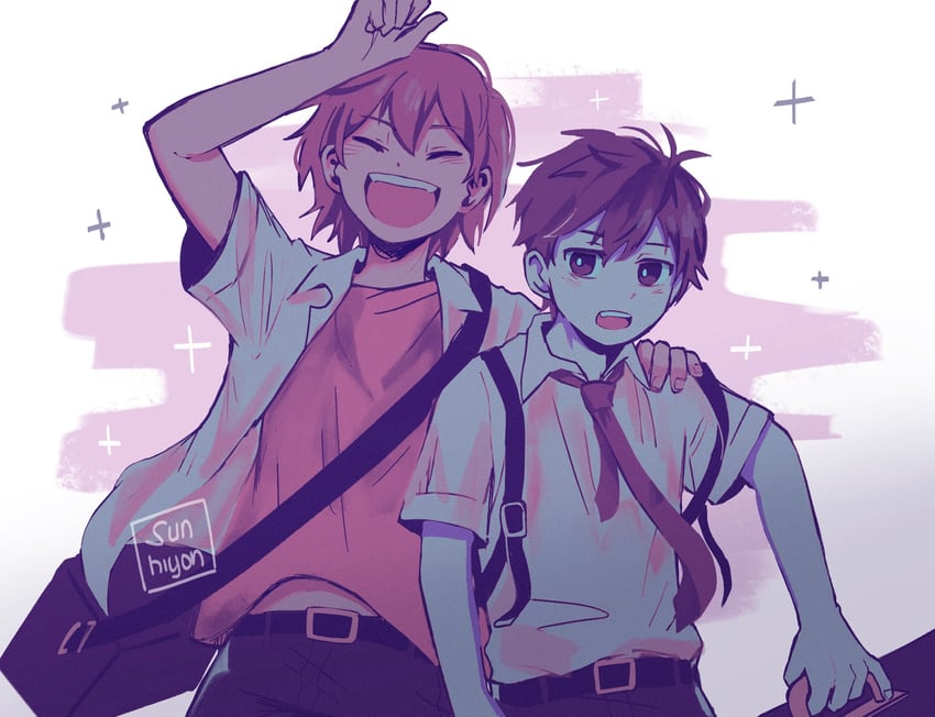 sunny and kel (omori) drawn by hiyon_(sun_hiyon)
