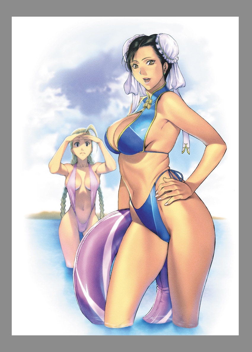 chun-li and cammy white (street fighter) drawn by homare_(fool's_art)