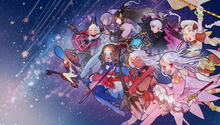 abigail williams, illyasviel von einzbern, chloe von einzbern, leonardo da vinci, jeanne d'arc alter santa lily, and 8 more (fate and 5 more) drawn by natsuko_(summer_525528)