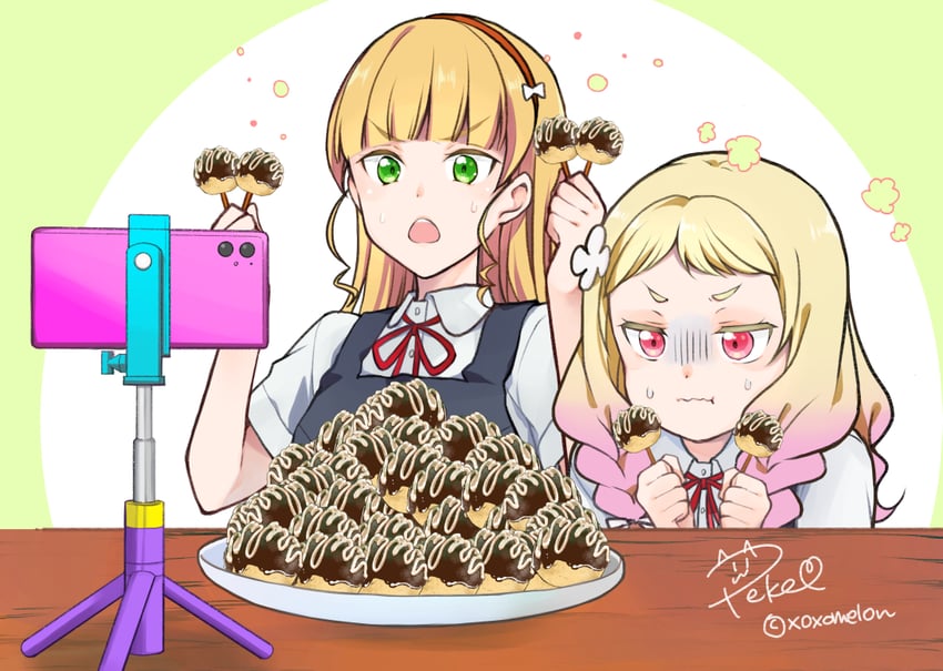 heanna sumire and onitsuka natsumi (love live! and 1 more) drawn by peke_(xoxo_melon)