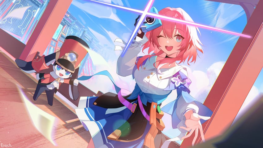 march 7th and pom-pom (honkai and 1 more) drawn by enoch_(enoch1368)