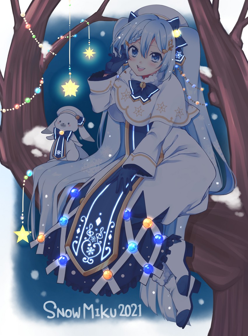 hatsune miku, yuki miku, and rabbit yukine (vocaloid) drawn by chun_(ya_i_memories)