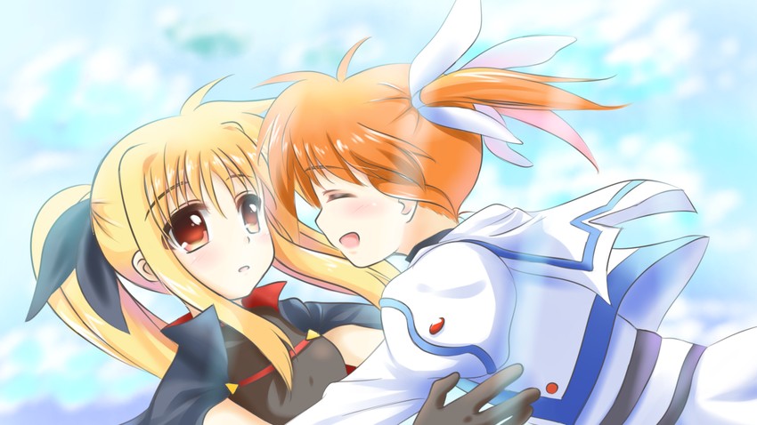 fate testarossa and takamachi nanoha (lyrical nanoha and 2 more) drawn by kerorokjy