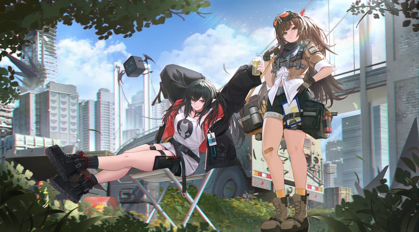 closure and mayling shen (arknights and 3 more) drawn by lan_liyu_renzi