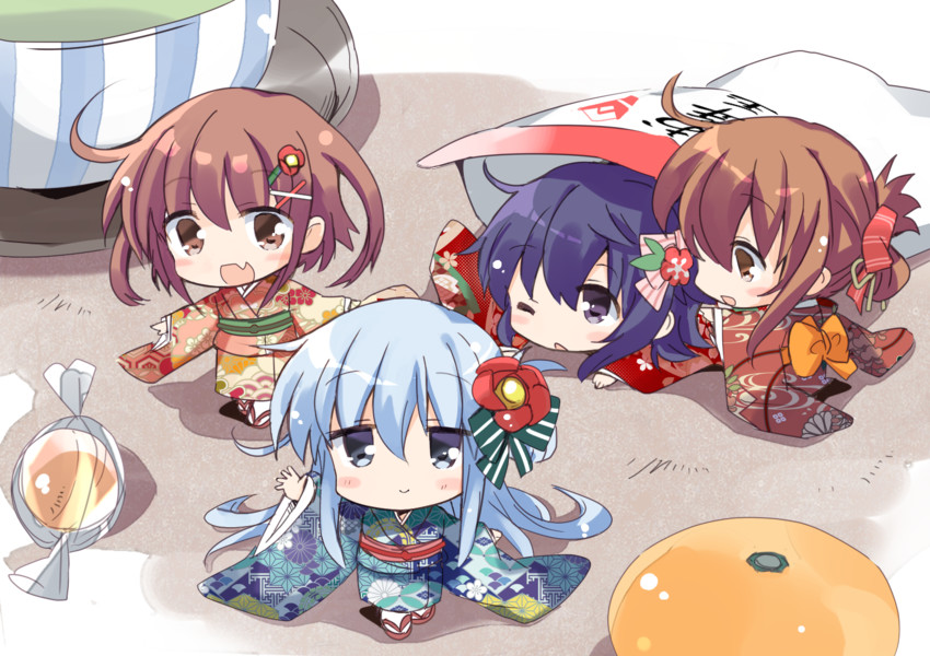 hibiki, inazuma, ikazuchi, and akatsuki (kantai collection) drawn by hizuki_yayoi