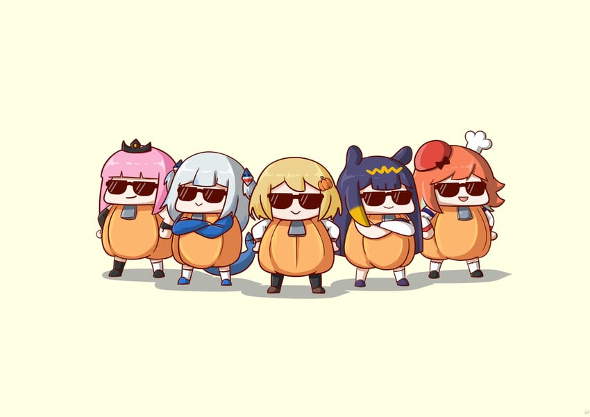 gawr gura, mori calliope, ninomae ina'nis, takanashi kiara, watson amelia, and 5 more (hololive and 1 more) drawn by phdpigeon