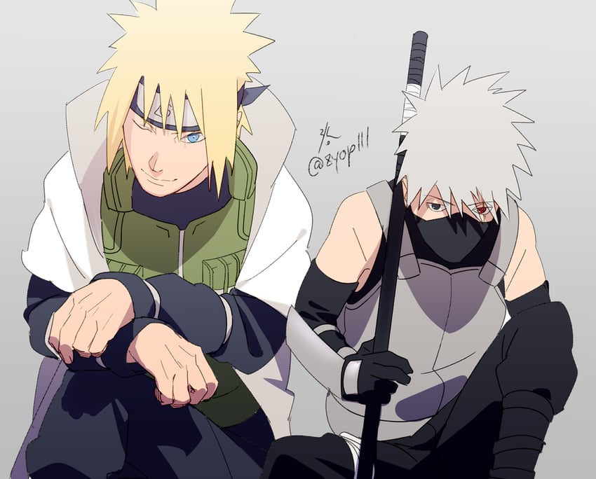 hatake kakashi and namikaze minato (naruto and 1 more) drawn by zifletts