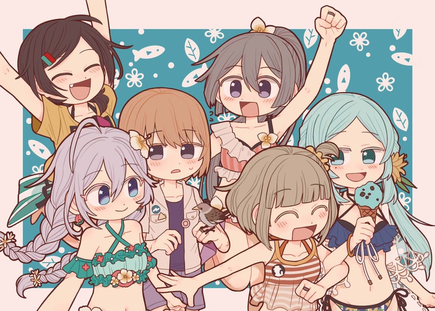 tokime shizuka, toki sunao, miura asahi, hiroe chiharu, aoba chika, and 1 more (mahou shoujo madoka magica and 1 more) drawn by cantaurus