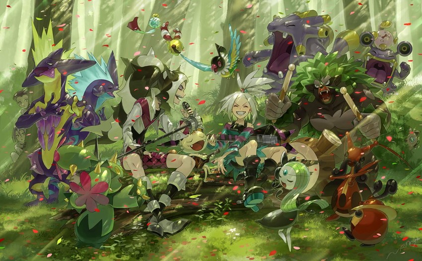 jessie, james, jigglypuff, piers, meowth, and 13 more (pokemon and 2 more) drawn by nrmya