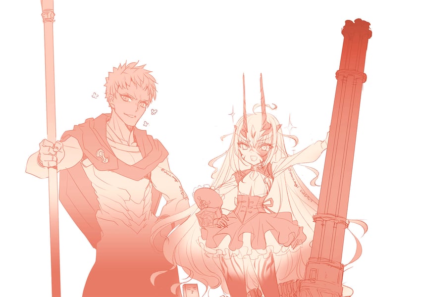 melusine and ptolemy (fate and 1 more) drawn by choco_(chocolate_shop)