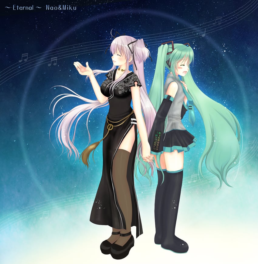 hatsune miku and nao (vocaloid and 1 more) drawn by shararan