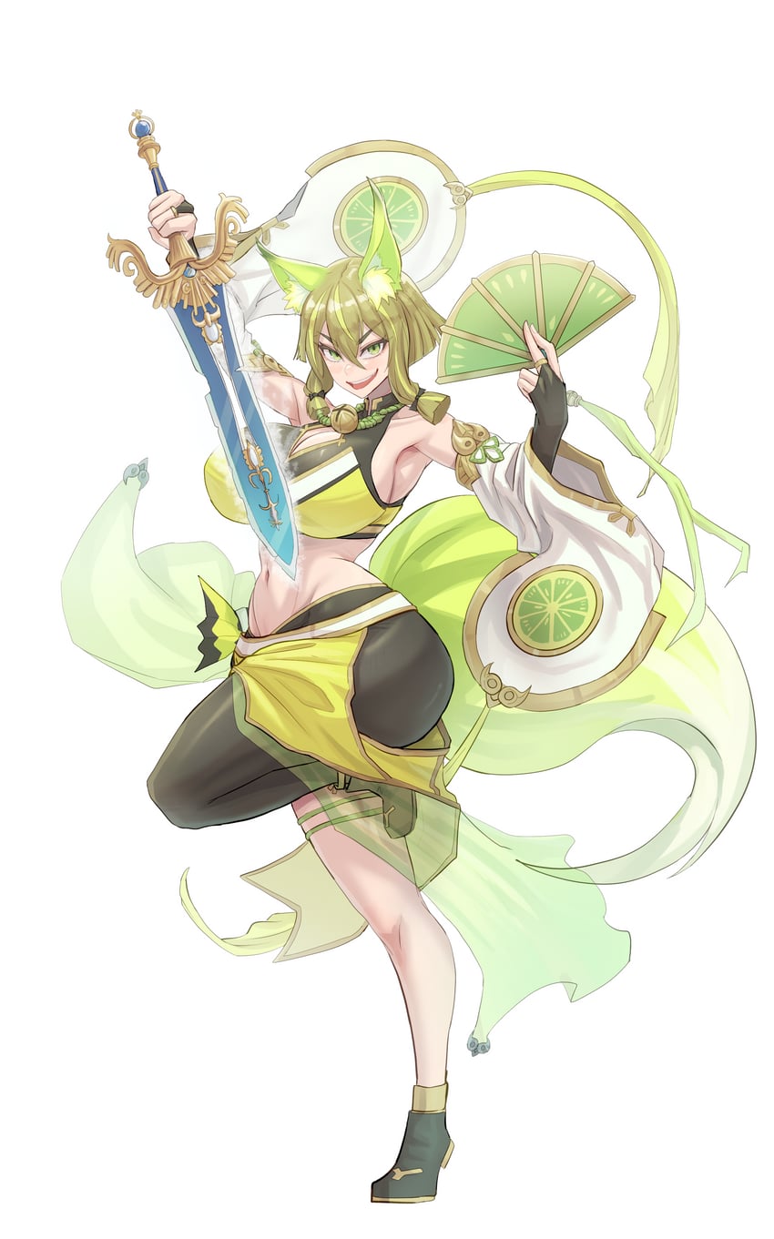 hu-li the jewel mikanko and double-edged sword (yu-gi-oh!) drawn by dryseaweed