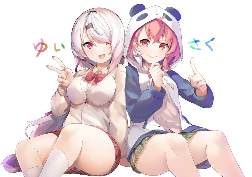 shiina yuika and sasaki saku (nijisanji) drawn by togami_(tobysou526)